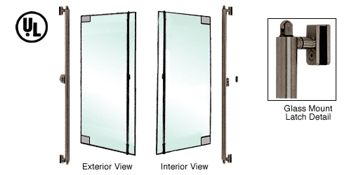 C.R. Laurence CRL Oil Rubbed Bronze Left Hand Double Acting Glass Mount Keyed Access &quot;F&quot; Bottom Secured Deadbolt Exterior Handle | DB131F2GK0RB
