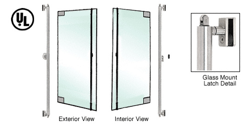 C.R. Laurence CRL Brushed Stainless Left Hand Double Acting Glass Mount Keyed Access &quot;F&quot; Bottom Secured Deadbolt Exterior Handle | DB131F2GKBS