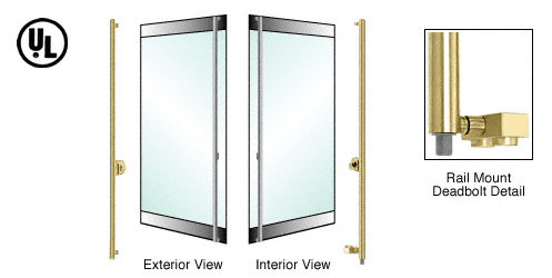 C.R. Laurence CRL Satin Brass Left Hand Double Acting Cylinder Outside, Thumbturn Inside &quot;F&quot; Bottom Secured Deadbolt Exterior Handle | DB131F2R1SB