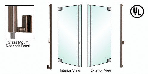 C.R. Laurence CRL Oil Rubbed Bronze Right Hand Reverse Glass Mount Keyed Access &quot;F&quot; Bottom Secured Deadbolt Exterior Handle | DB131F3GK0RB