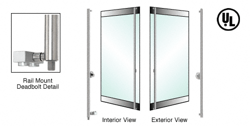 C.R. Laurence CRL Polished Stainless Right Hand Reverse Rail Mount Cylinder/Thumbturn &quot;F&quot; Bottom Secured Deadbolt Exterior Handle | DB131F3R1PS