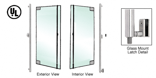 C.R. Laurence CRL Brushed Stainless Left Hand Reverse Glass Mount Keyed Access &quot;F&quot; Bottom Secured Deadbolt Exterior Handle | DB131F4GKBS