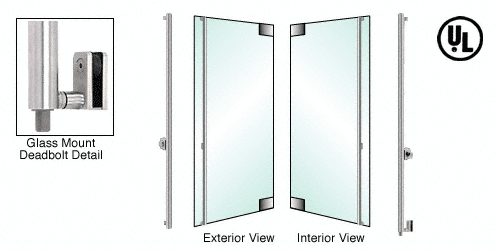 C.R. Laurence CRL Brushed Stainless Right Hand Cylinder Outside, Thumbturn Inside &quot;F&quot; Bottom Secured Deadbolt Exterior Handle | DB131F5G1BS