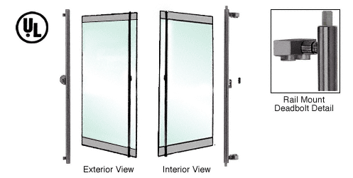 C.R. Laurence CRL Oil Rubbed Bronze Left Hand Double Acting Rail Mount &quot;F&quot; Exterior Top and Bottom Secured Deadbolt Handle With Cylinder Outside and Thumbturn Inside | DB132F2R10RB