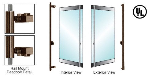 C.R. Laurence CRL Oil Rubbed Bronze Right Hand Reverse Rail Mount Cylinder/Thumbturn &quot;F&quot; Exterior Top and Bottom Secured Deadbolt Handle | DB132F3R10RB