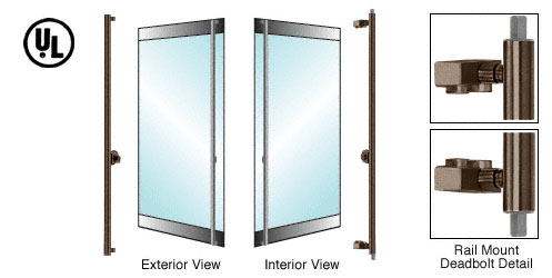 C.R. Laurence CRL Oil Rubbed Bronze Left Hand Reverse Rail Mount Cylinder/Thumbturn &quot;F&quot; Exterior Top and Bottom Secured Deadbolt Handle | DB132F4R10RB