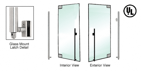C.R. Laurence CRL Brushed Stainless Right Hand Reverse Glass Mount Keyed Access &quot;KS&quot; Exterior Bottom Securing Deadbolt Handle | DB140KS3GKBS