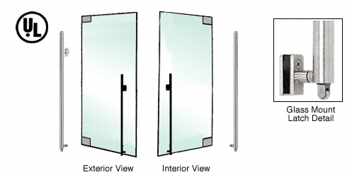 C.R. Laurence CRL Brushed Stainless Left Hand Reverse Glass Mount Keyed Access &quot;KS&quot; Exterior Bottom Securing Deadbolt Handle | DB140KS4GKBS