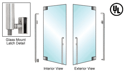 C.R. Laurence CRL Brushed Stainless Right Hand Reverse Glass Mount Keyed Access &quot;K&quot; Exterior Bottom Securing Deadbolt Handle | DB150K3GKBS