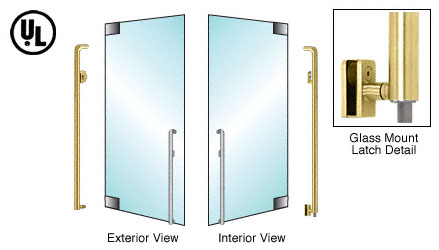 C.R. Laurence CRL Brushed Stainless Left Hand Reverse Glass Mount Keyed Access &quot;K&quot; Exterior Bottom Securing Deadbolt Handle | DB150K4GKBS