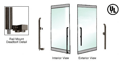 C.R. Laurence CRL Oil Rubbed Bronze Right Hand Double Acting Rail Mount Keyed Access &quot;P&quot; Exterior Bottom Securing Deadbolt Handle | DB150P1RK0RB
