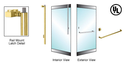 C.R. Laurence CRL Satin Brass Right Hand Reverse Rail Mount Keyed Access &quot;A&quot; Exterior Top Securing Deadbolt Handle | DB170A3RKSB