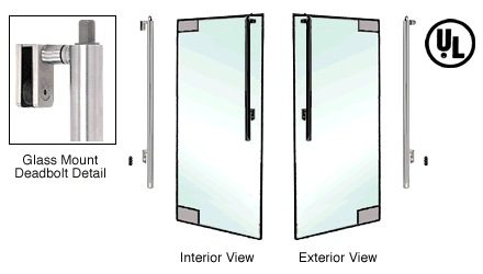C.R. Laurence CRL Brushed Stainless Right Hand Reverse Glass Mount Mount Keyed Access &quot;J&quot; Exterior Top Securing Deadbolt Handle | DB170J3GKBS
