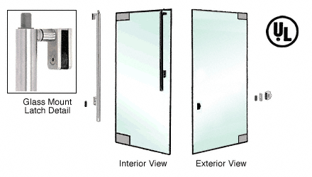 C.R. Laurence CRL Brushed Stainless Right Hand Reverse Glass Mount Mount Keyed Access &quot;Z&quot; Exterior Top Securing Deadbolt Handle | DB170Z3GKBS