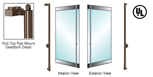C.R. Laurence CRL Oil Rubbed Bronze Right Hand Reverse Roll Top Rail Mount Cylinder/Cylinder &quot;F&quot; Top Secured Deadbolt Exterior Handle | DBR130F3RK0RB