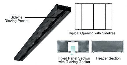 C.R. Laurence CRL Black 6&quot; Header With Glazing Pocket Only Custom Length | DCH60BLC