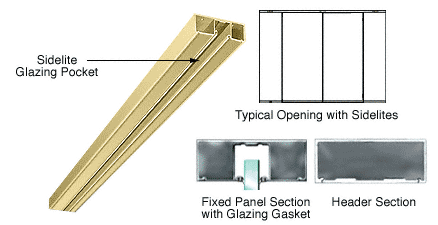 C.R. Laurence CRL Polished Brass 6&quot; Header With Glazing Pocket Only Custom Length | DCH60PBC