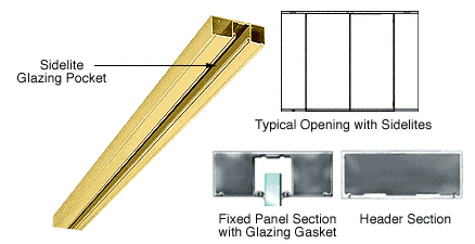 C.R. Laurence CRL Satin Brass Custom Length 4-1/2&quot; One Pocket Double Sided Door Header | DCH0SBC