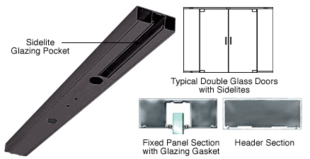 C.R. Laurence CRL Oil Rubbed Bronze Custom Length 4-1/2&quot; One Pocket Double Sided Door Header | DCH1D0RBC