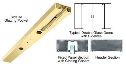 C.R. Laurence CRL Polished Brass Custom Length 4-1/2&quot; One Pocket Double Sided Door Header | DCH1DPBC