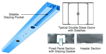 C.R. Laurence CRL Custom Color and Length 4-1/2&quot; One Pocket Double Sided Door Header | DCH1DPTC