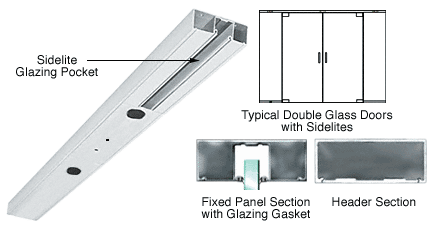 C.R. Laurence CRL Satin Anodized Custom Length 4-1/2&quot; One Pocket Double Sided Door Header | DCH1DSAC