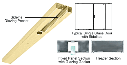 C.R. Laurence CRL Satin Brass Custom Length 4-1/2&quot; One Pocket Single Sided Door Header | DCH1SSBC