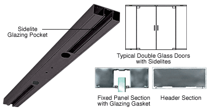 C.R. Laurence CRL Oil Rubbed Bronze Custom Length 4-1/2&quot; Two Pocket Double Sided Door Header | DCH2D0RBC