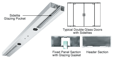 C.R. Laurence CRL Polished Stainless Custom Length 4-1/2&quot; Two Pocket Double Sided Door Header | DCH2DPSC