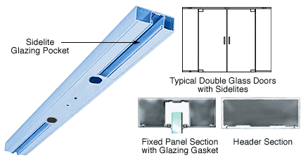 C.R. Laurence CRL Custom Color and Custom Length 4-1/2&quot; Two Pocket Double Sided Door Header | DCH2DPTC