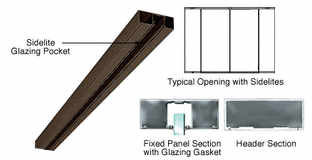C.R. Laurence CRL 4&quot; Duranodic Bronze Header with Glazing Pocket Only Custom Length | DCH40DUC