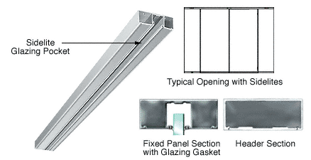 C.R. Laurence CRL 4&quot; Polished Stainless Header with Glazing Pocket Only Custom Length | DCH40PSC