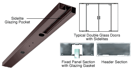 C.R. Laurence CRL Duranodic Bronze Custom Length 4&quot; One Pocket Double Sided Door Header | DCH41DDUC