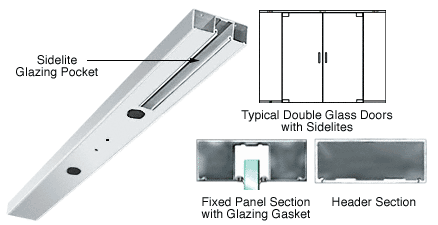 C.R. Laurence CRL Polished Stainless Custom Length 4&quot; One Pocket Double Sided Door Header | DCH41DPSC