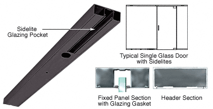 C.R. Laurence CRL Oil Rubbed Bronze Custom Length 4&quot; One Pocket Single Sided Door Header | DCH41S0RBC