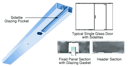C.R. Laurence CRL Custom Color and Length 4&quot; One Pocket Single Sided Door Header | DCH41SPTC