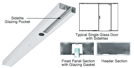 C.R. Laurence CRL Satin Anodized Custom Length 4&quot; One Pocket Single Sided Door Header | DCH41SSAC