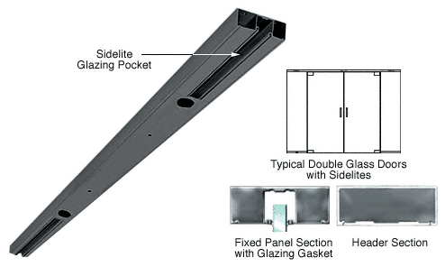 C.R. Laurence CRL Black Custom Length 4&quot; Two Pocket Double Sided Door Header | DCH42DBLC