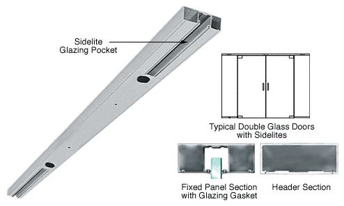 C.R. Laurence CRL Brushed Stainless Custom Length 4&quot; Two Pocket Double Sided Door Header | DCH42DBSC