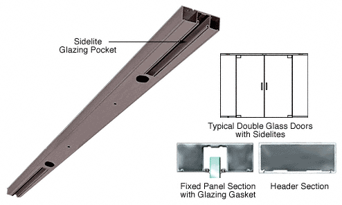 C.R. Laurence CRL Duranodic Bronze Custom Length 4&quot; Two Pocket Double Sided Door Header | DCH42DDUC