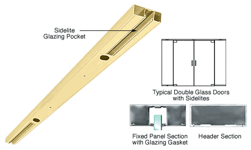 C.R. Laurence CRL Polished Brass Custom Length 4&quot; Two Pocket Double Sided Door Header | DCH42DPBC