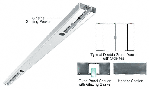 C.R. Laurence CRL Polished Stainless Custom Length 4&quot; Two Pocket Double Sided Door Header | DCH42DPSC
