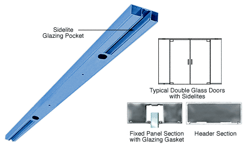 C.R. Laurence CRL Custom Color and  Custom Length 4&quot; Two Pocket Double Sided Door Header | DCH42DPTC
