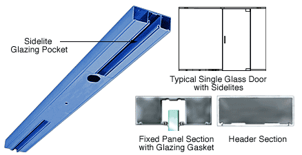 C.R. Laurence CRL Custom Color and Custom Length 4&quot; Two Pocket Single Sided Door Header | DCH42SPTC