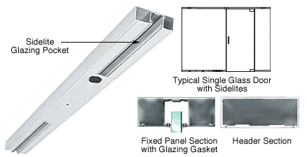 C.R. Laurence CRL Satin Anodized Custom Length 4&quot; Two Pocket Single Sided Door Header | DCH42SSAC