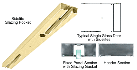 C.R. Laurence CRL Satin Brass Custom Length 4&quot; Two Pocket Single Sided Door Header | DCH42SSBC