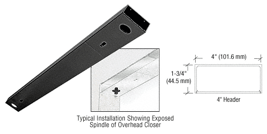 C.R. Laurence CRL Black Anodized 72&quot; x 4&quot; Double Door Header | DCH4BLD