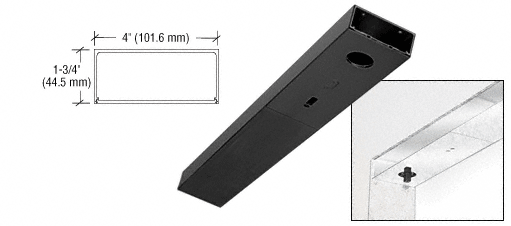 C.R. Laurence CRL Black 36&quot; x 4&quot; Single Door Header | DCH4BLS