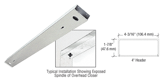 C.R. Laurence CRL Brushed Stainless Steel 72&quot; x 4&quot; Double Door Header | DCH4BSD