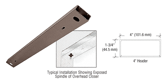 C.R. Laurence CRL Dark Bronze Anodized 72&quot; x 4&quot; Double Door Header | DCH4DUD